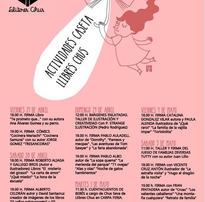 Taller y firma del juego en Chus LLibres. 5 de mayo